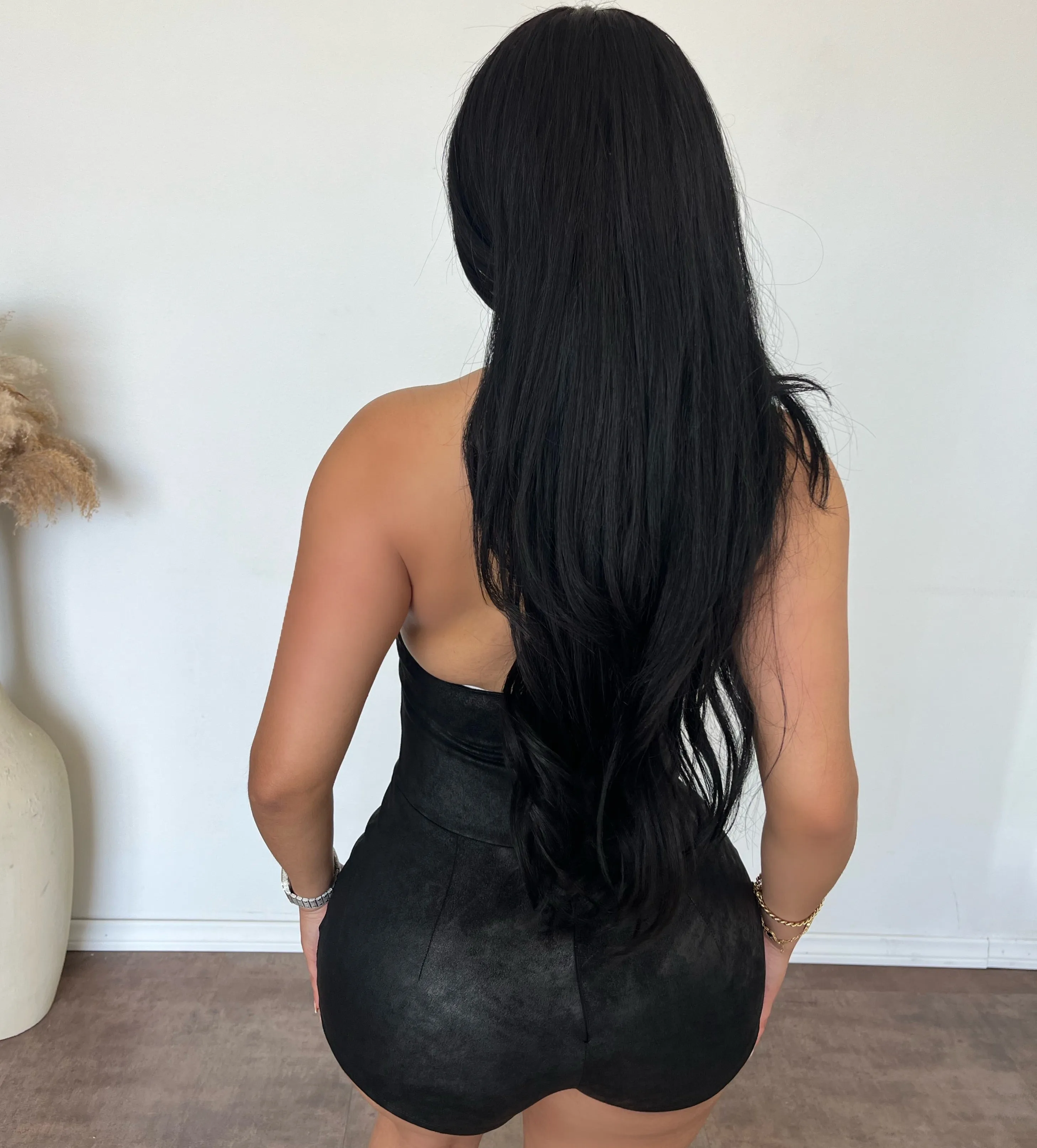 Elena Suede Halter Romper (Black) sold by OOTDFash product image thumbnail 2