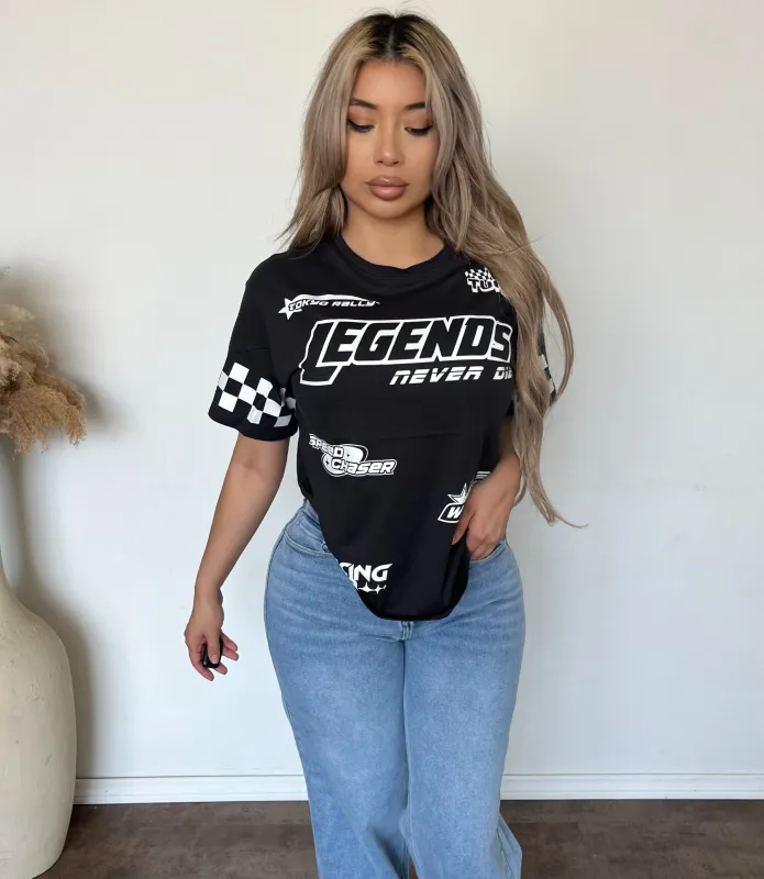 Angel Race Car T Shirt (Washed Balck) made by OOTDFash
