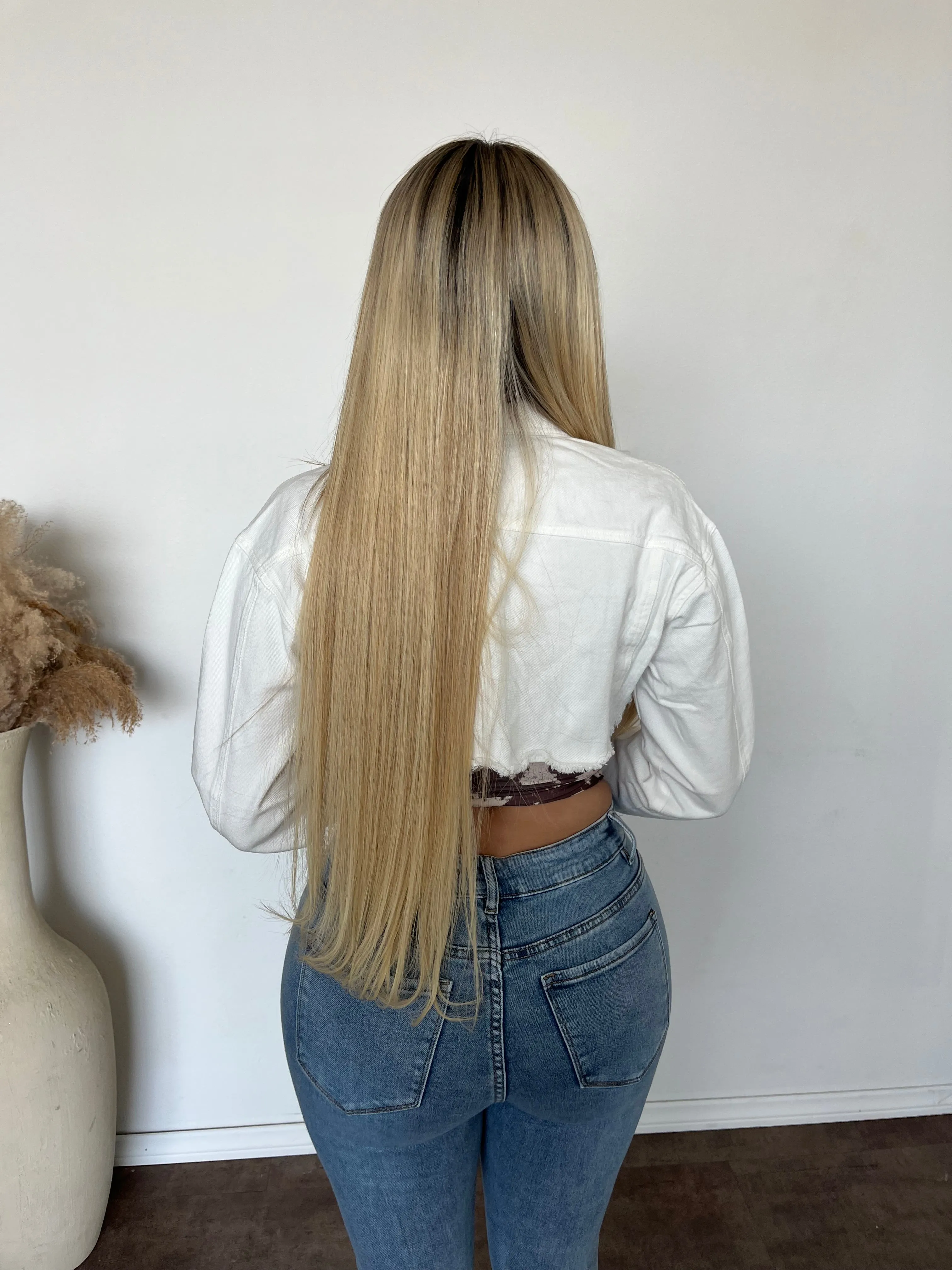 Zella Cropped Denim jacket (Ivory) sold by OOTDFash product image thumbnail 2