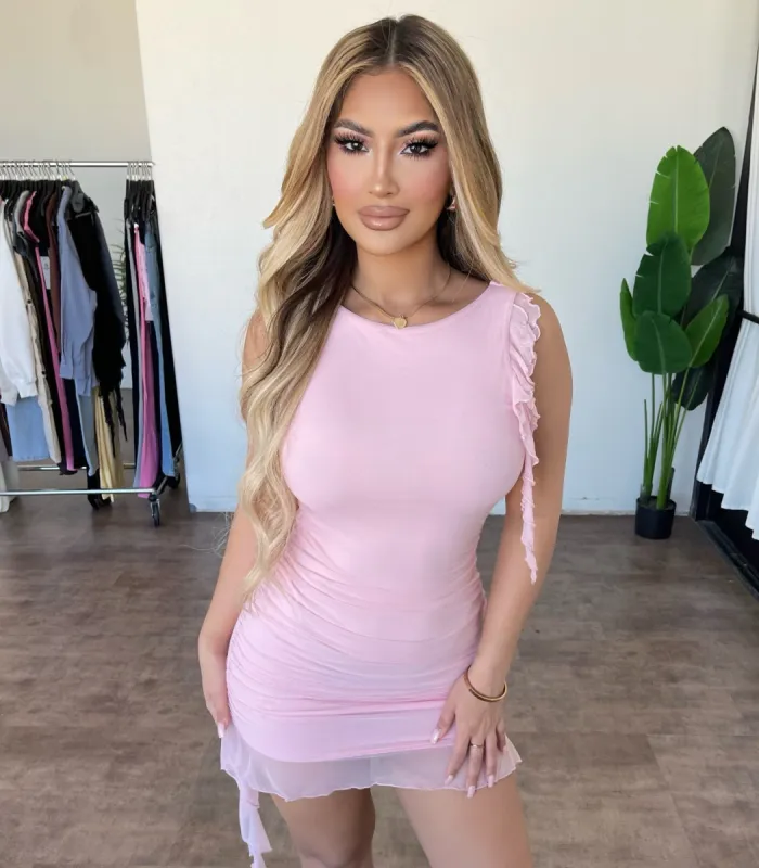 Cindy Mini Dress(Light Pink) sold by OOTDFash