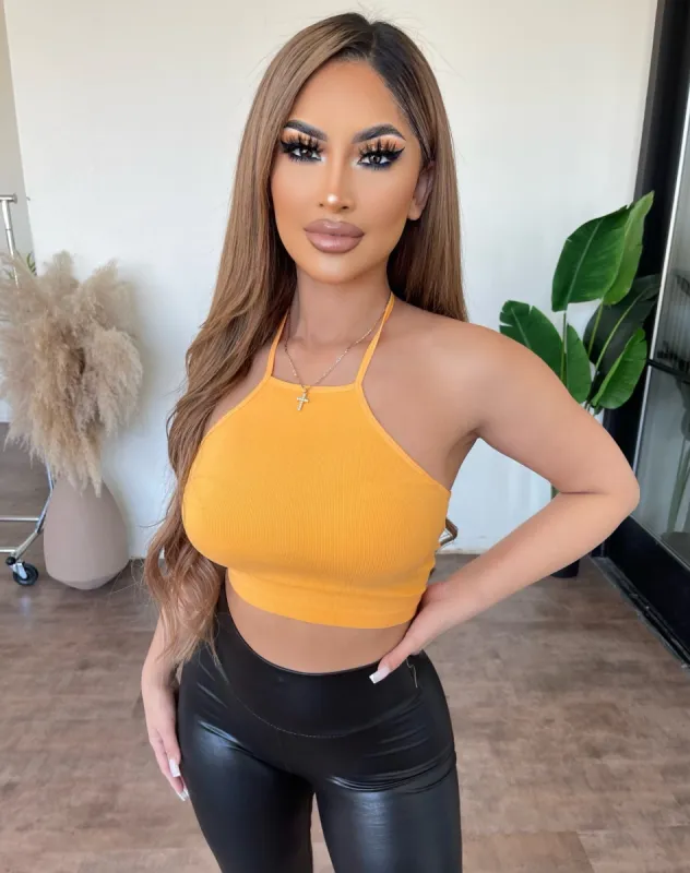 Tonya Halter Top(Orange) made by OOTDFash