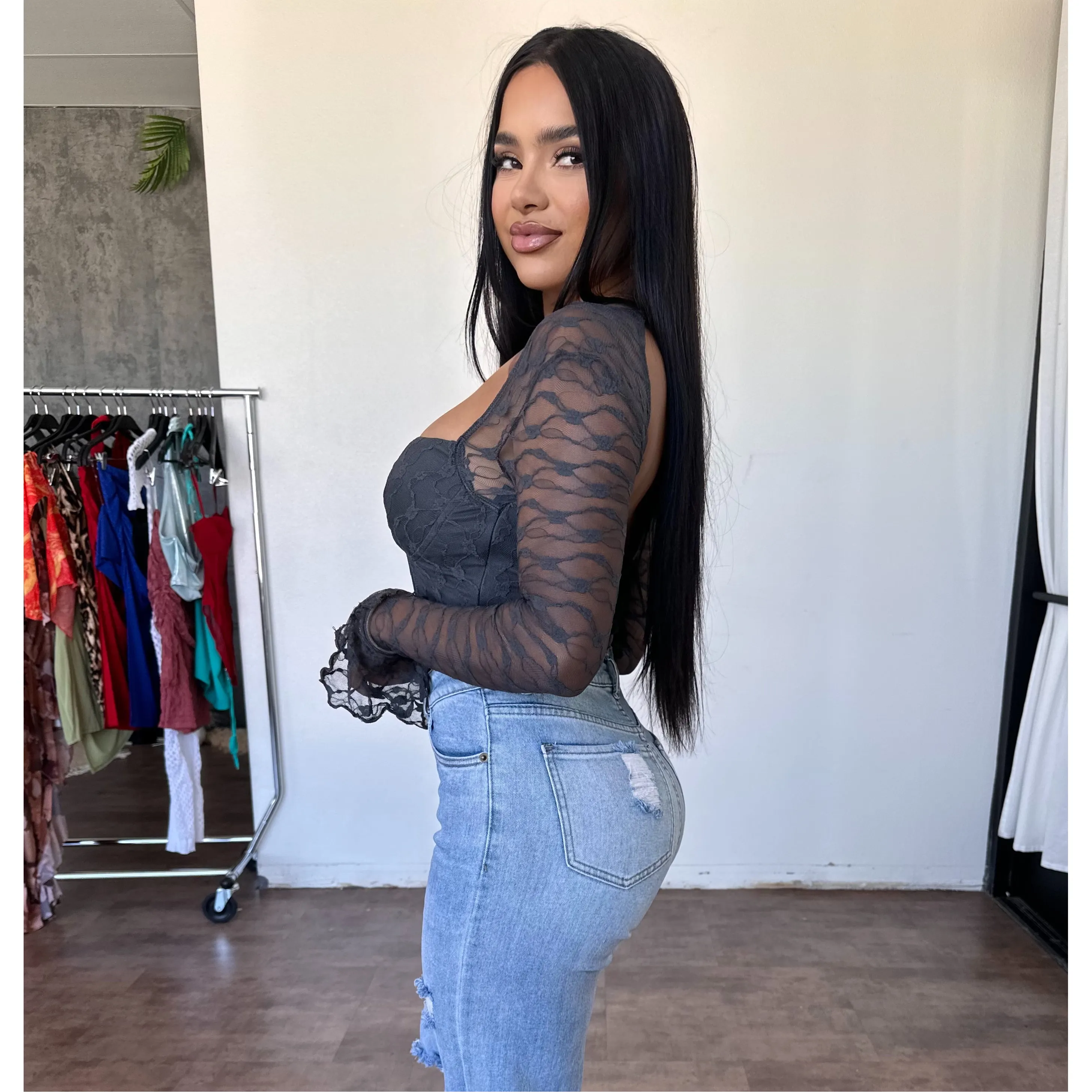 Hailey Long Sleeve Top (Charcoal) sold by OOTDFash product image thumbnail 2