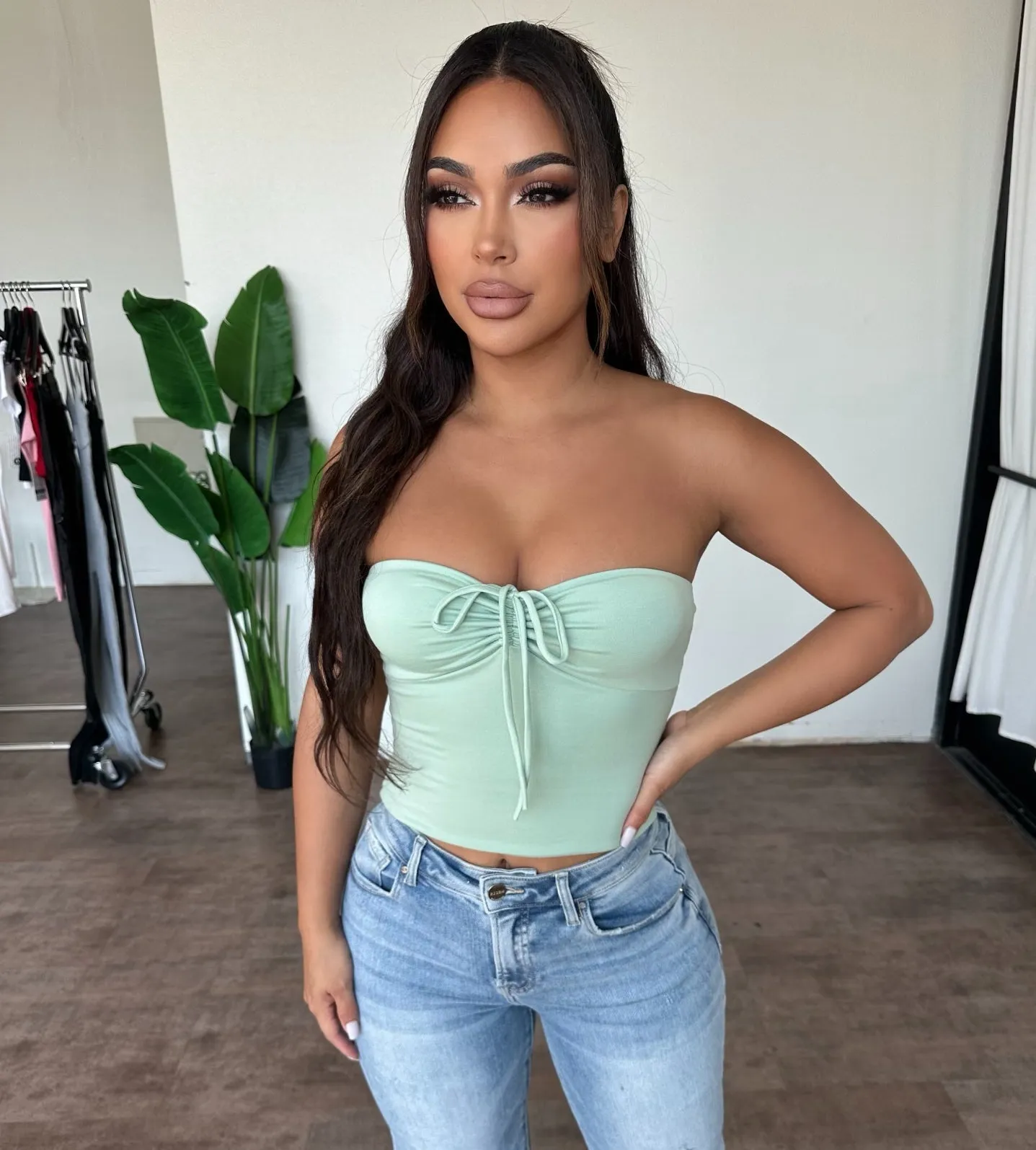 Iris Crop Top (Sage) sold by OOTDFash