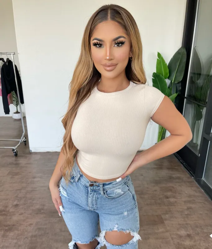 Elena Cropped Top(Cream) sold by OOTDFash