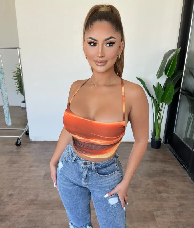 Tati Cropped Top(Orange) sold by OOTDFash