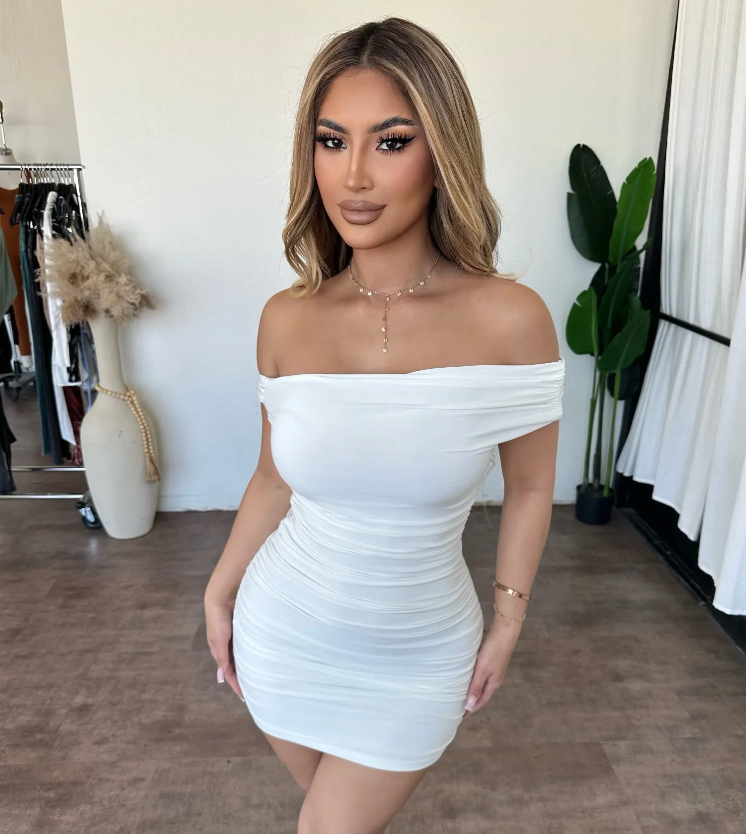 Moxie Dress (Off White) sold by OOTDFash