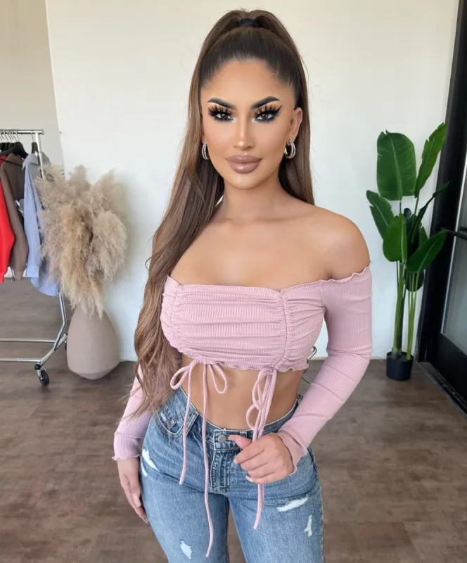 Faith Off Shoulder Top(Light Pink) sold by OOTDFash