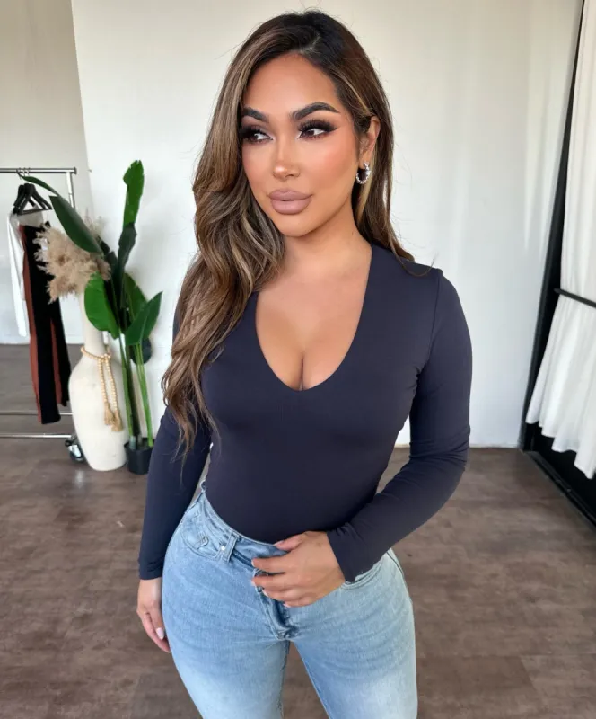 Lela Bodysuit (DK Navy) sold by OOTDFash