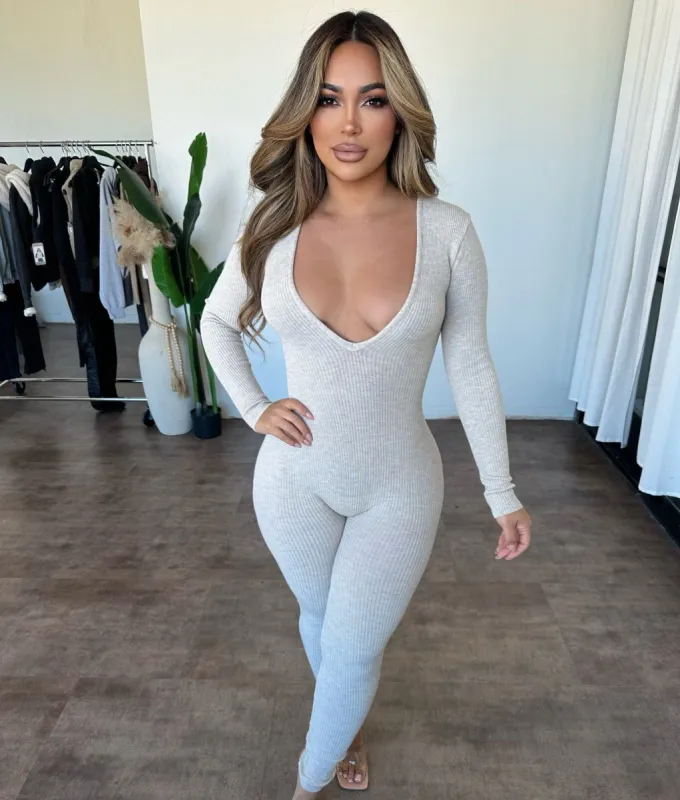 Lilly Jumpsuit (Oatmeal) sold by OOTDFash