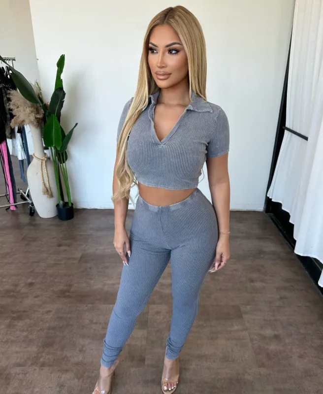 Nicole Set (Grey) sold by OOTDFash