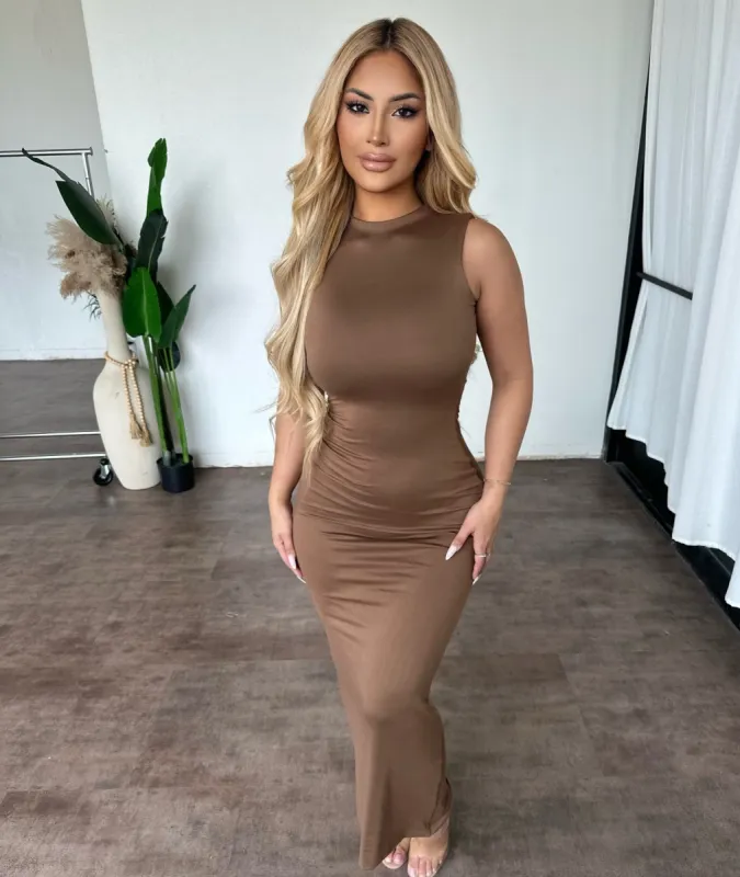 Mildred Dress (Camel) sold by OOTDFash