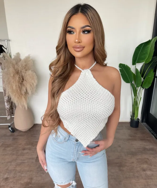Malia Knitted Top(White) sold by OOTDFash