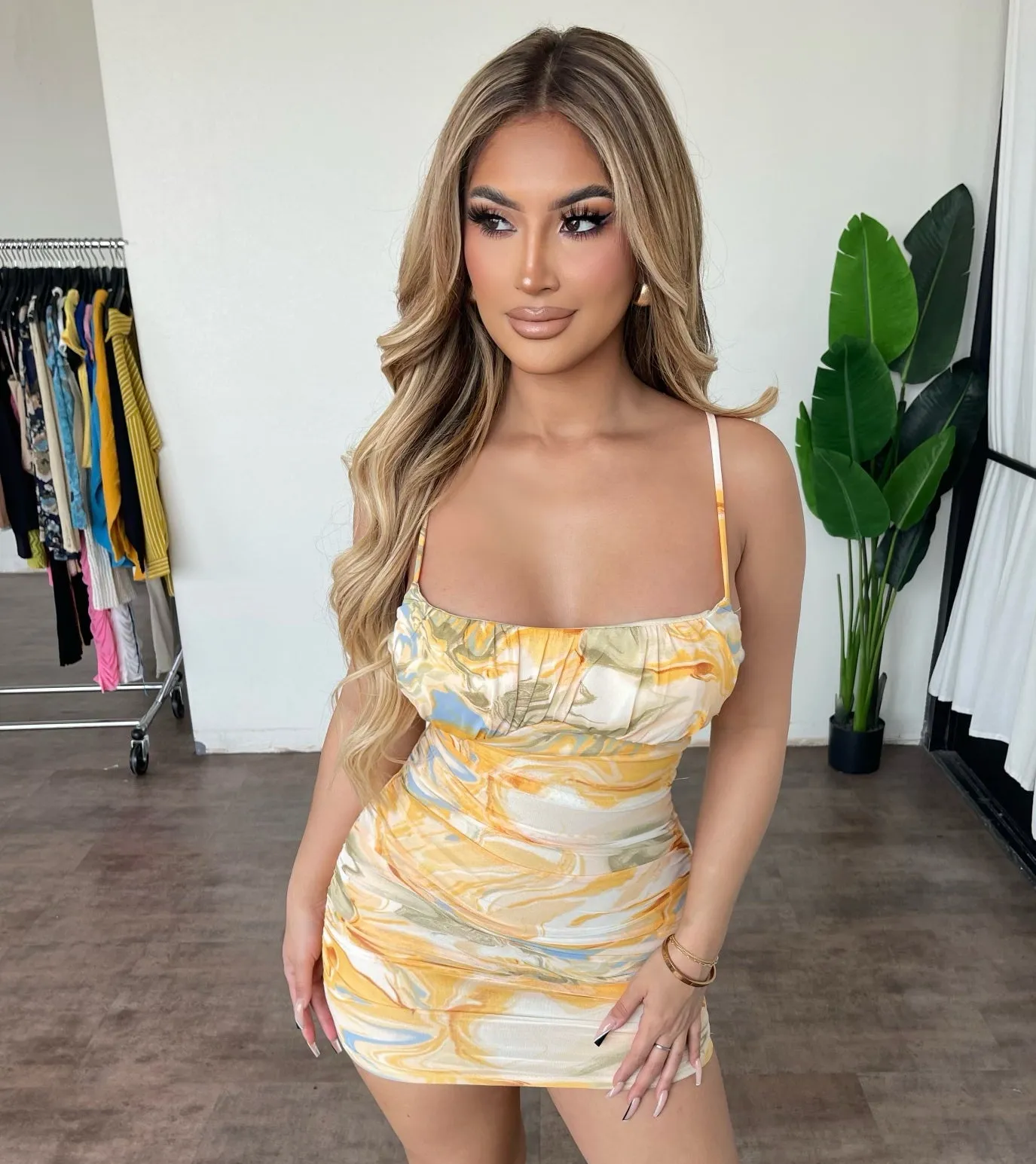 Leilani Dress (Orange Multi) sold by OOTDFash