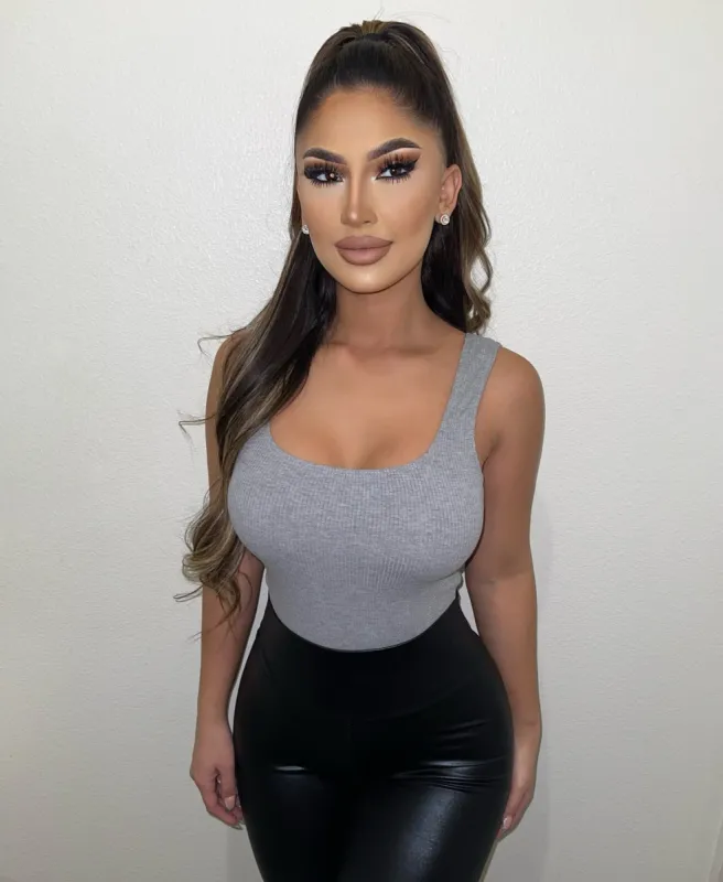 Zara Tank Bodysuit(Heather Grey)FINAL SALE sold by OOTDFash