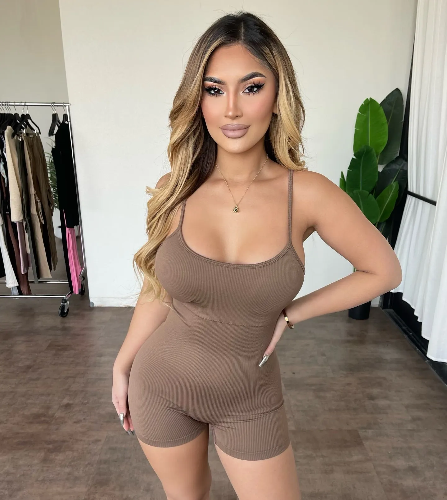 Carina Cami Romper(Brown) sold by OOTDFash