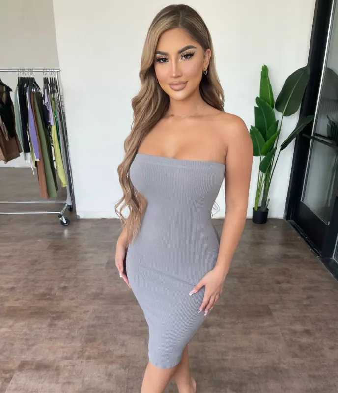 Yolanda Tube Dress(Grey) sold by OOTDFash