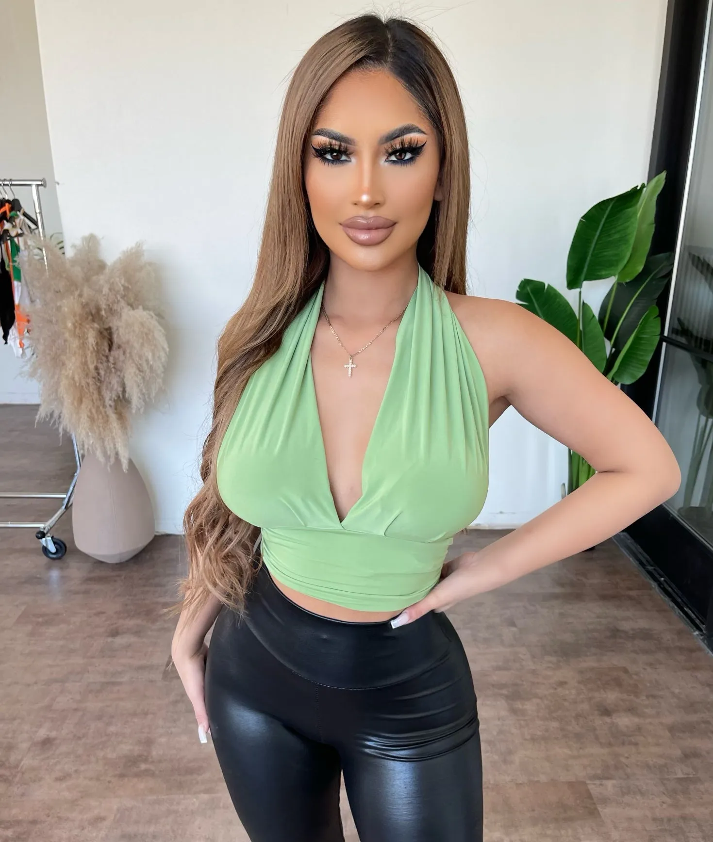 Dottie Halter Top(Pistachio) sold by OOTDFash