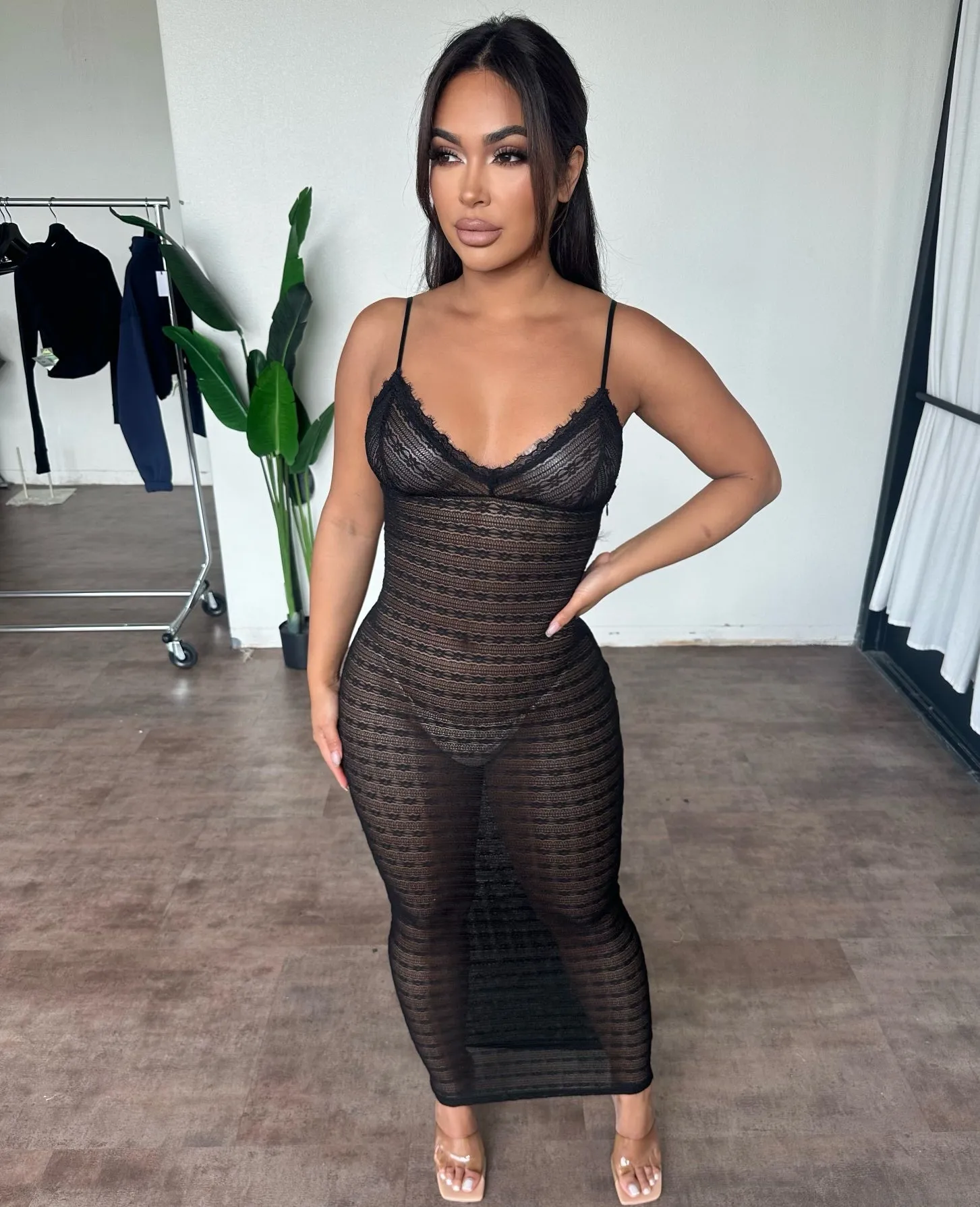 Stacy Cover Up Dress (Black) sold by OOTDFash