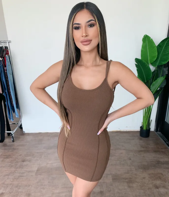 Jessica Cami Dress(Chocolate) sold by OOTDFash