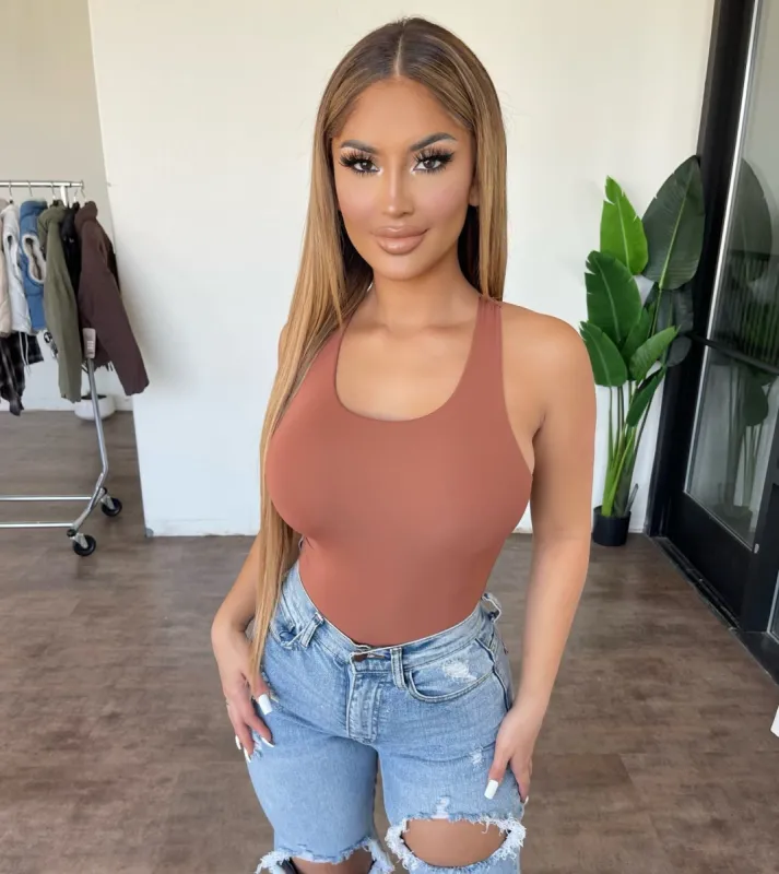 Sam Tank Bodysuit(Rust) sold by OOTDFash