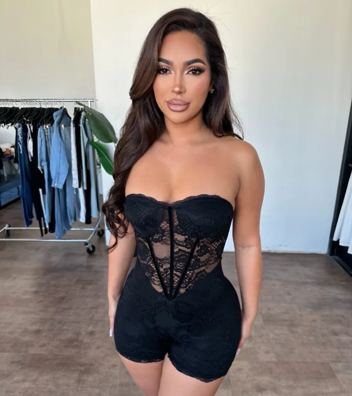 Sadie Lace Romper(Black) sold by OOTDFash