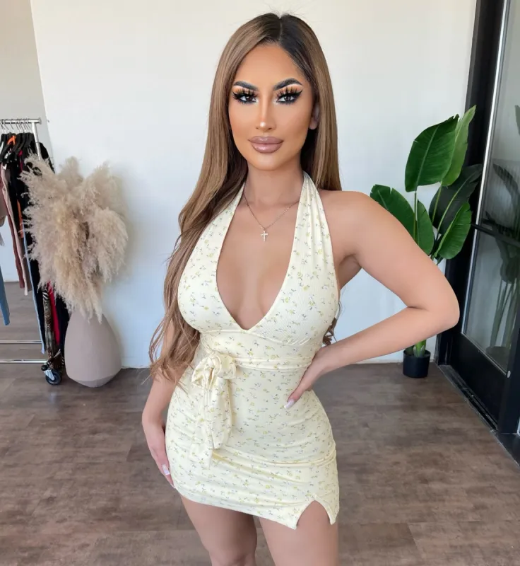 Drea Floral Print Dress(Yellow) sold by OOTDFash