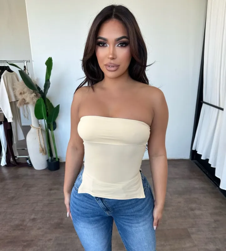 Hadie Tube Top (Nude) sold by OOTDFash