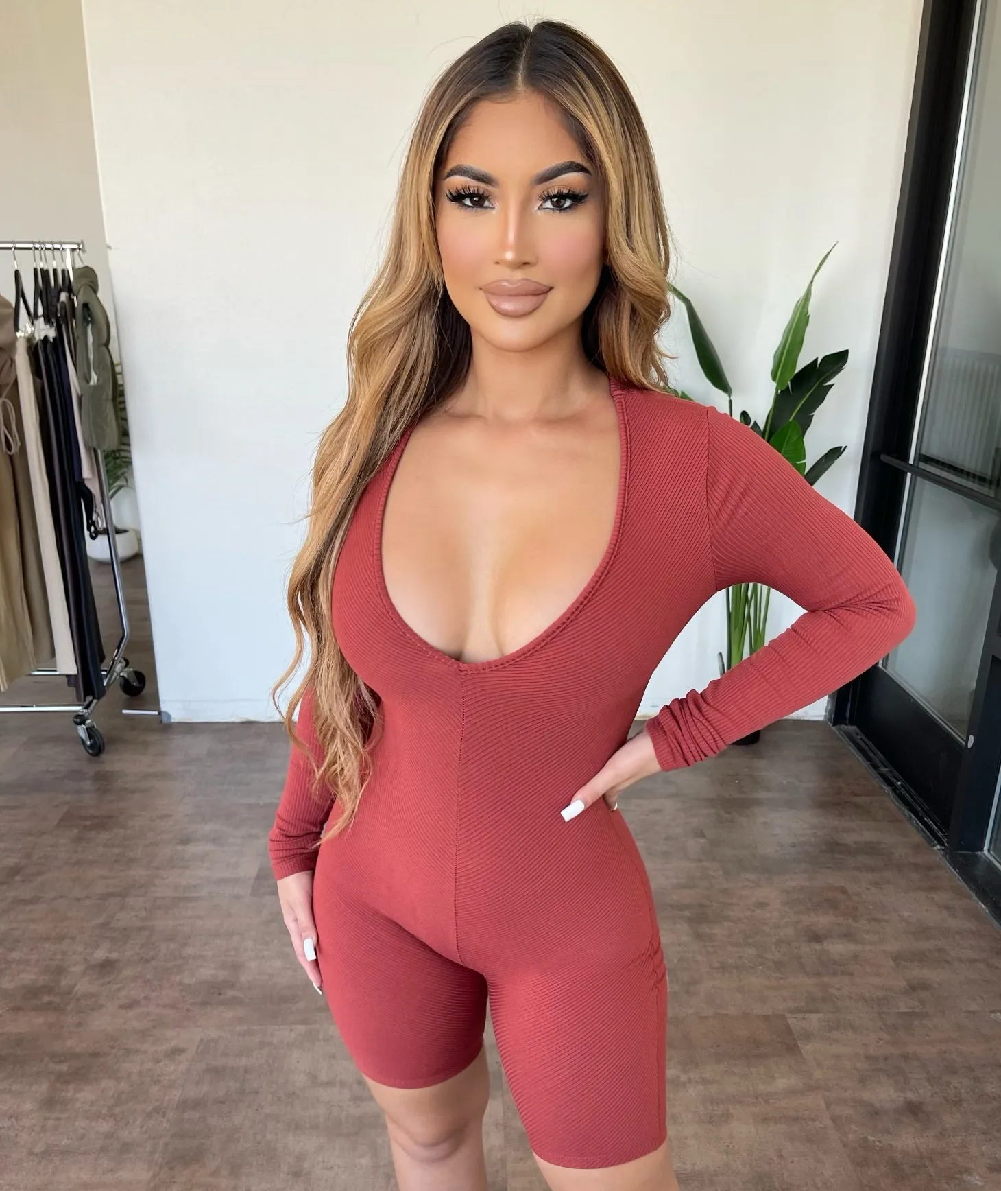 Amber Jumpsuit(Brick) sold by OOTDFash