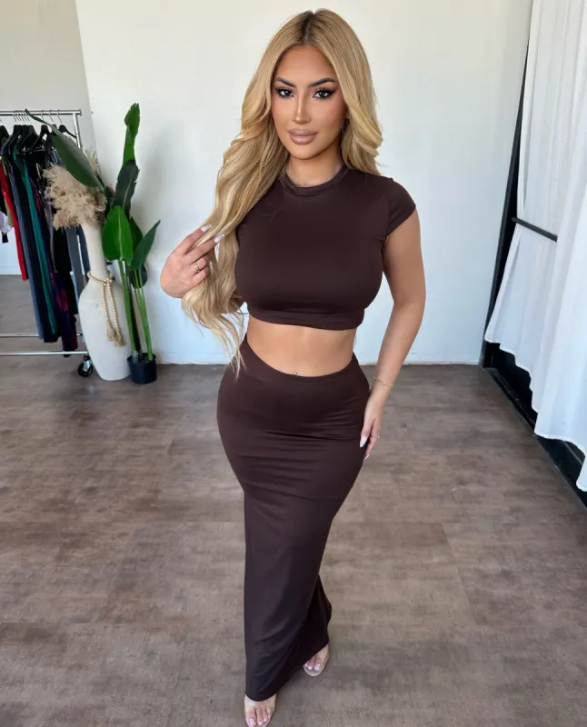 Blyana Set (Brown) sold by OOTDFash