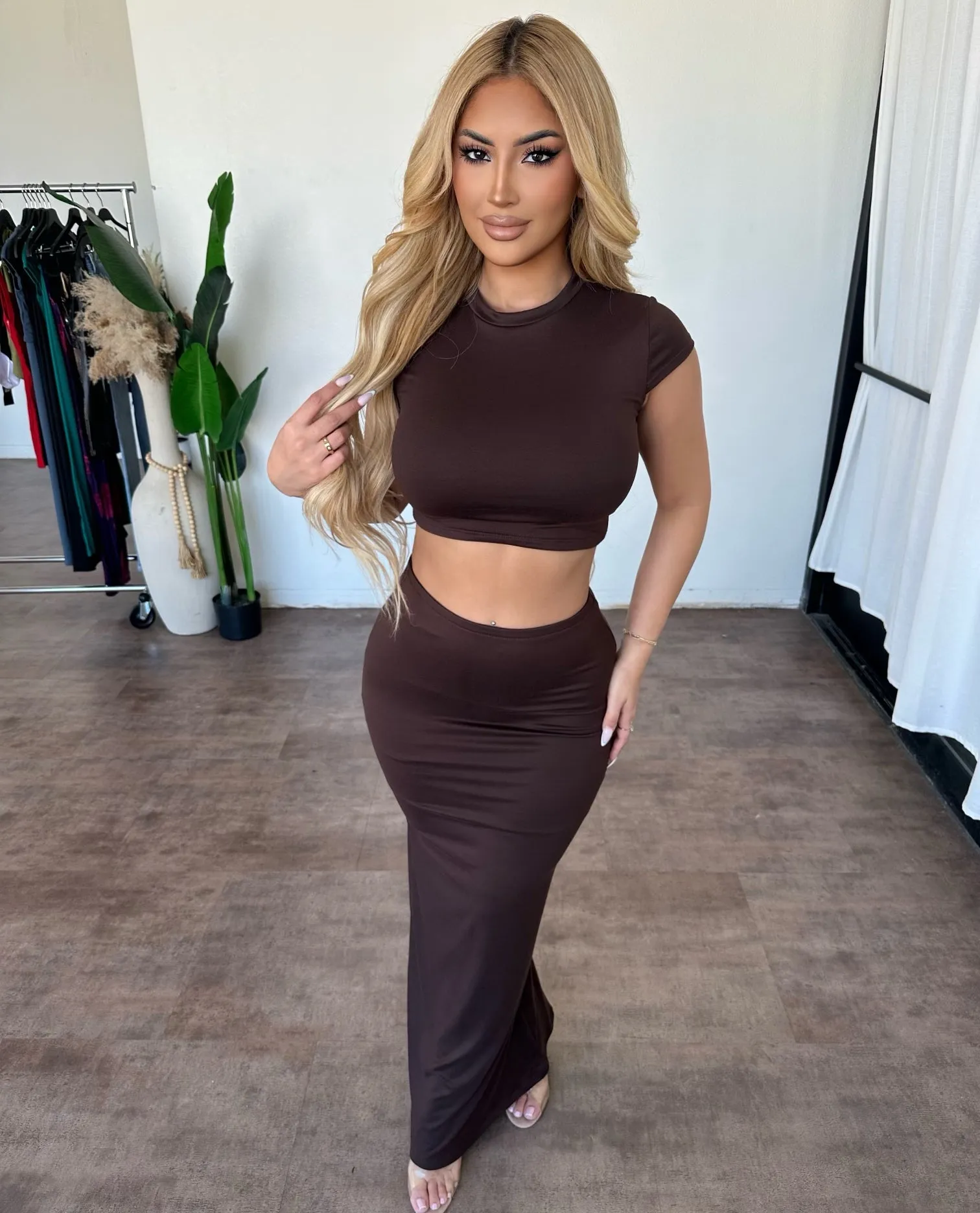 Blyana Set (Brown) sold by OOTDFash