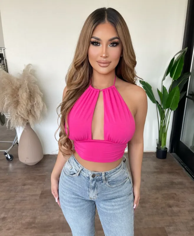 Lulu Halter Top(Fuschia) sold by OOTDFash