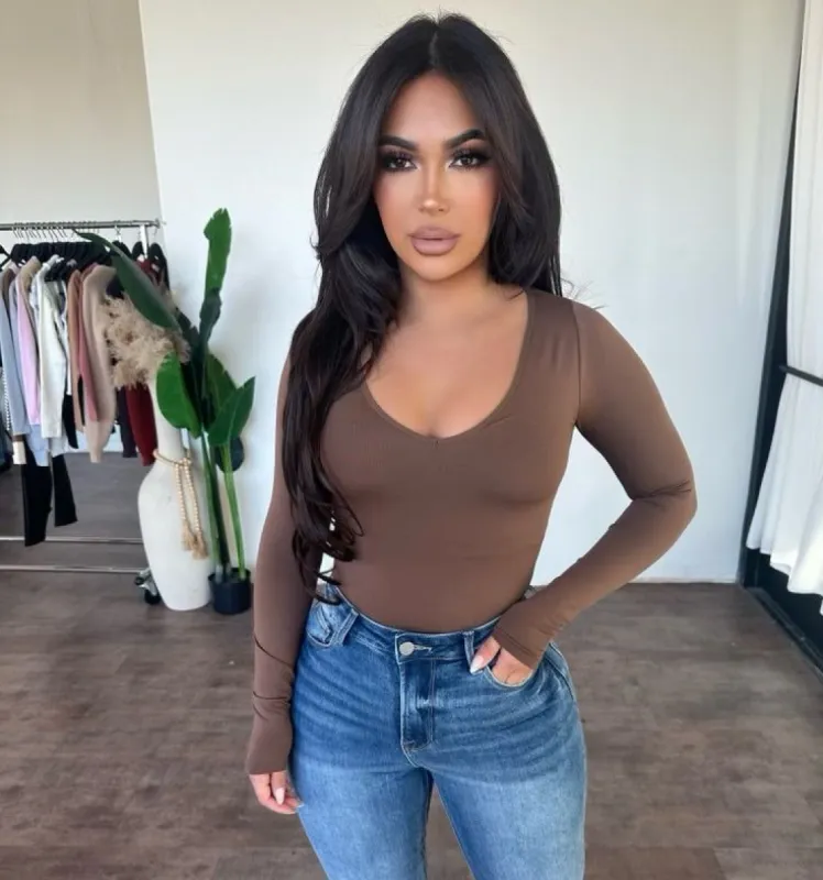 Chelsy Bodysuit (Mocha) sold by OOTDFash
