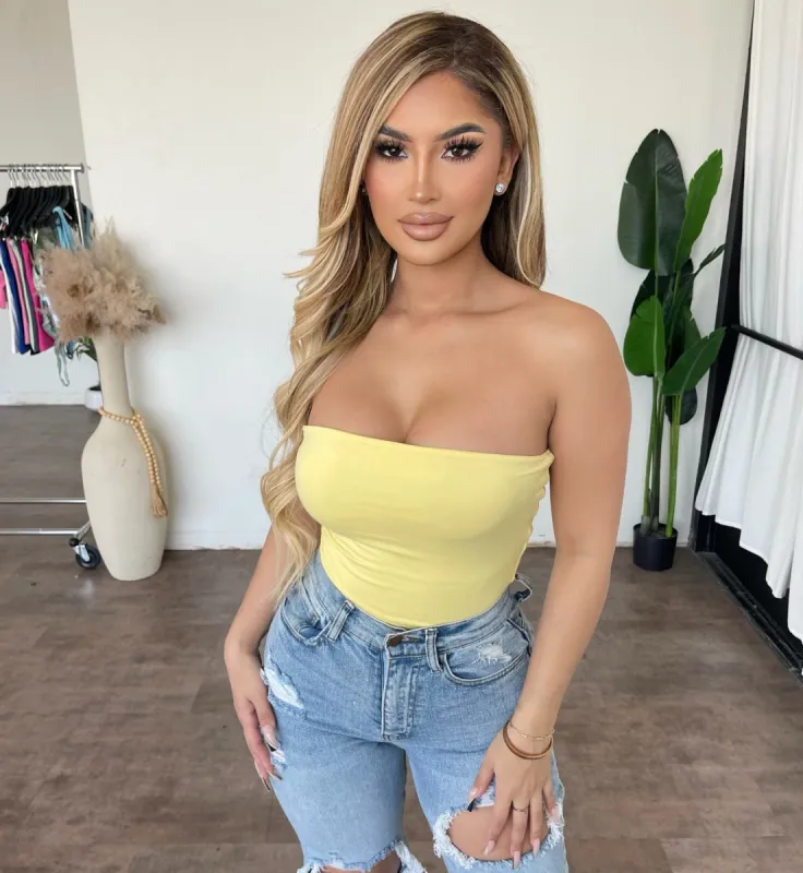 Airlea Tube Top (Yellow) sold by OOTDFash