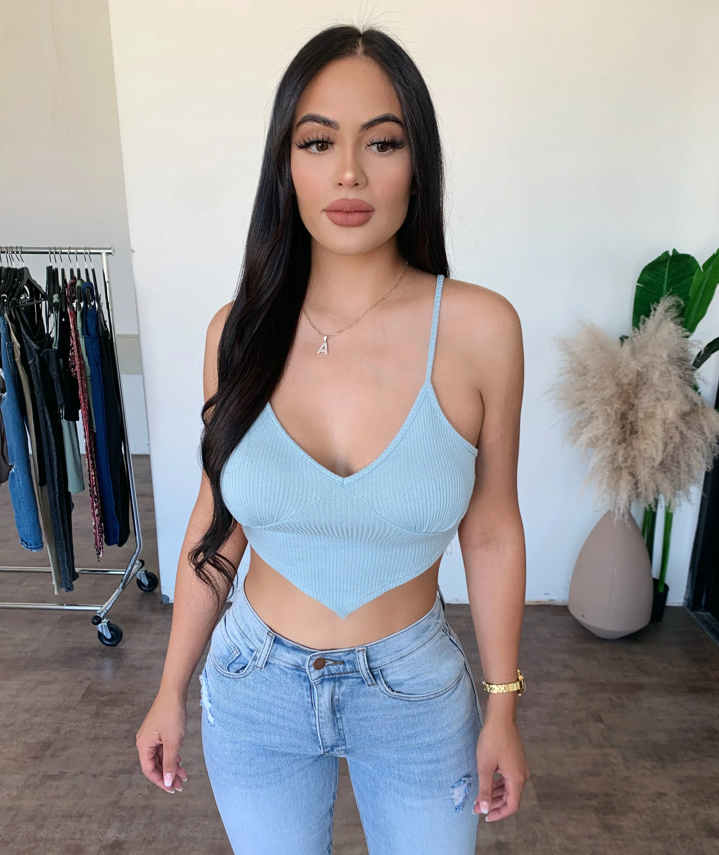 Alexandra Cami Top(Light Blue) sold by OOTDFash