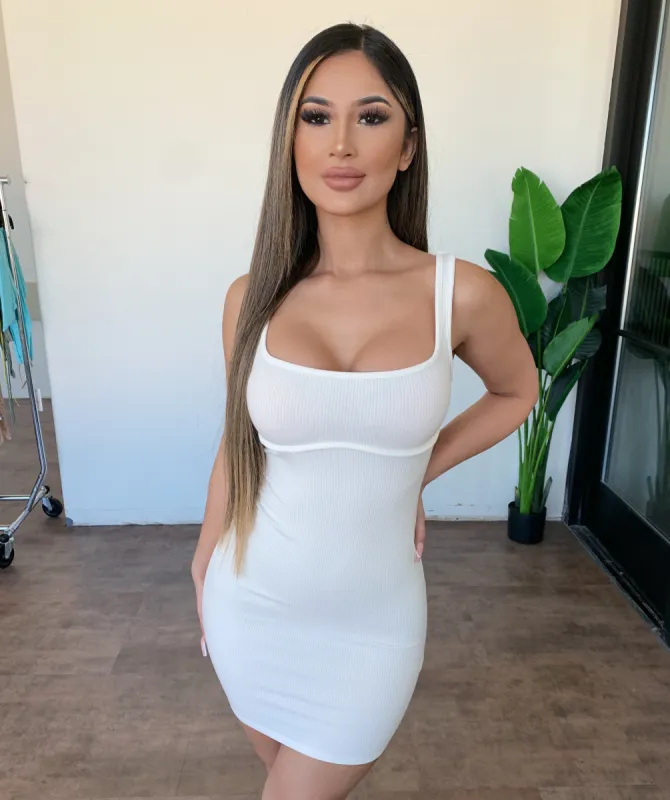 Amaya Tank Dress(Off White) sold by OOTDFash