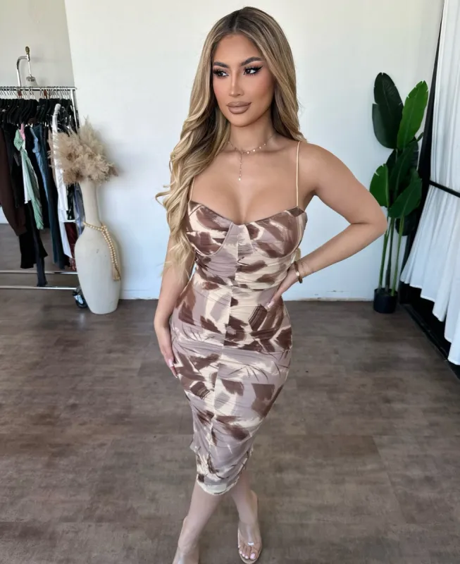 Talia Dress (Brown) sold by OOTDFash