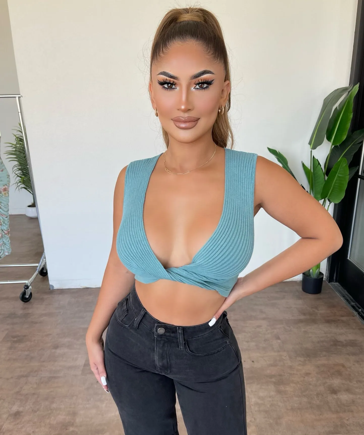 Mabel Cropped Top(Turquoise) sold by OOTDFash