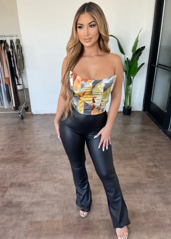 Lexa Faux Leather Flare Pants (Black) sold by OOTDFash