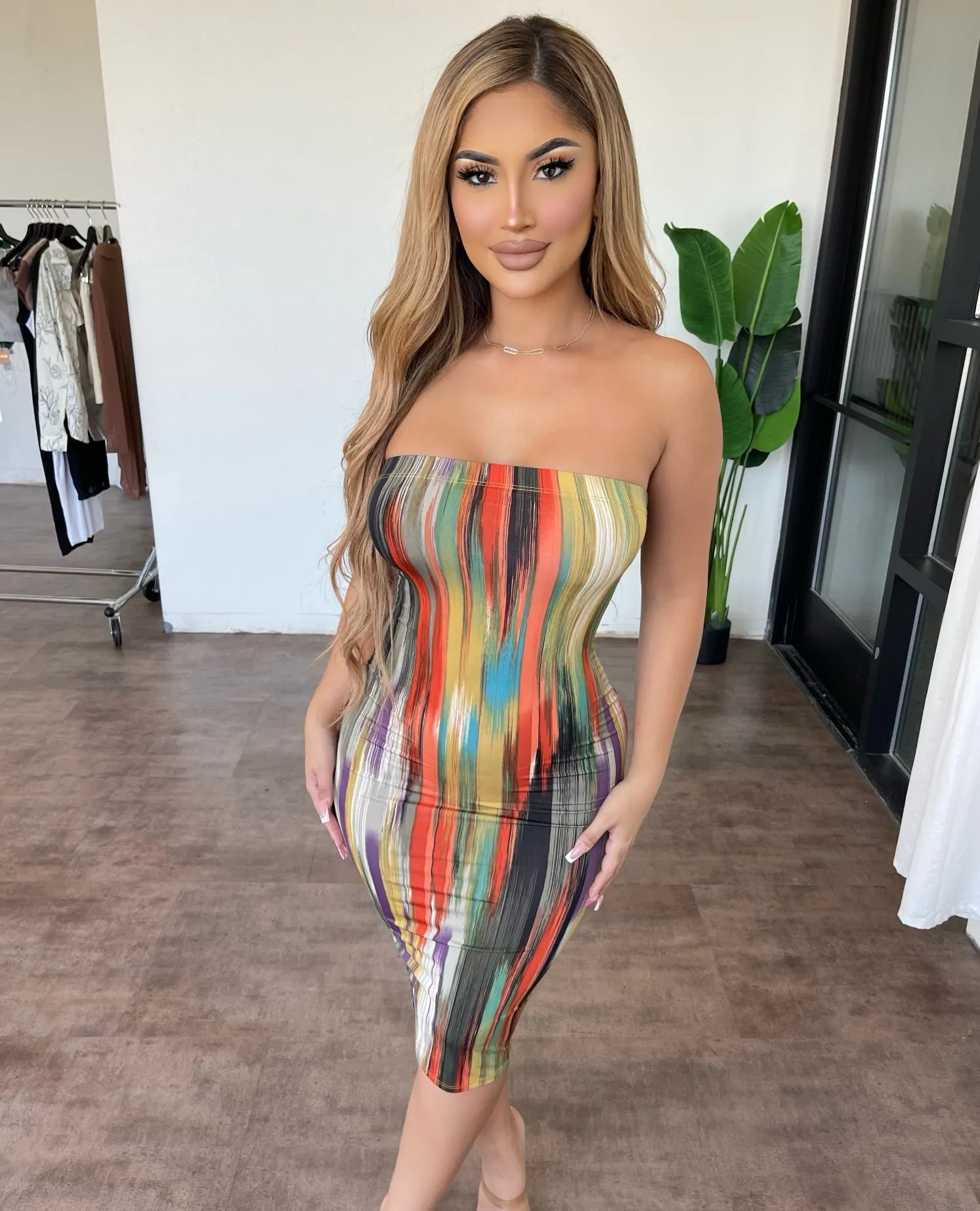 Alessia Tube Dress (Pastel Multi) sold by OOTDFash