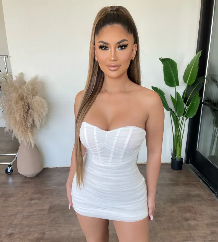 Anne Mesh Dress(White) sold by OOTDFash