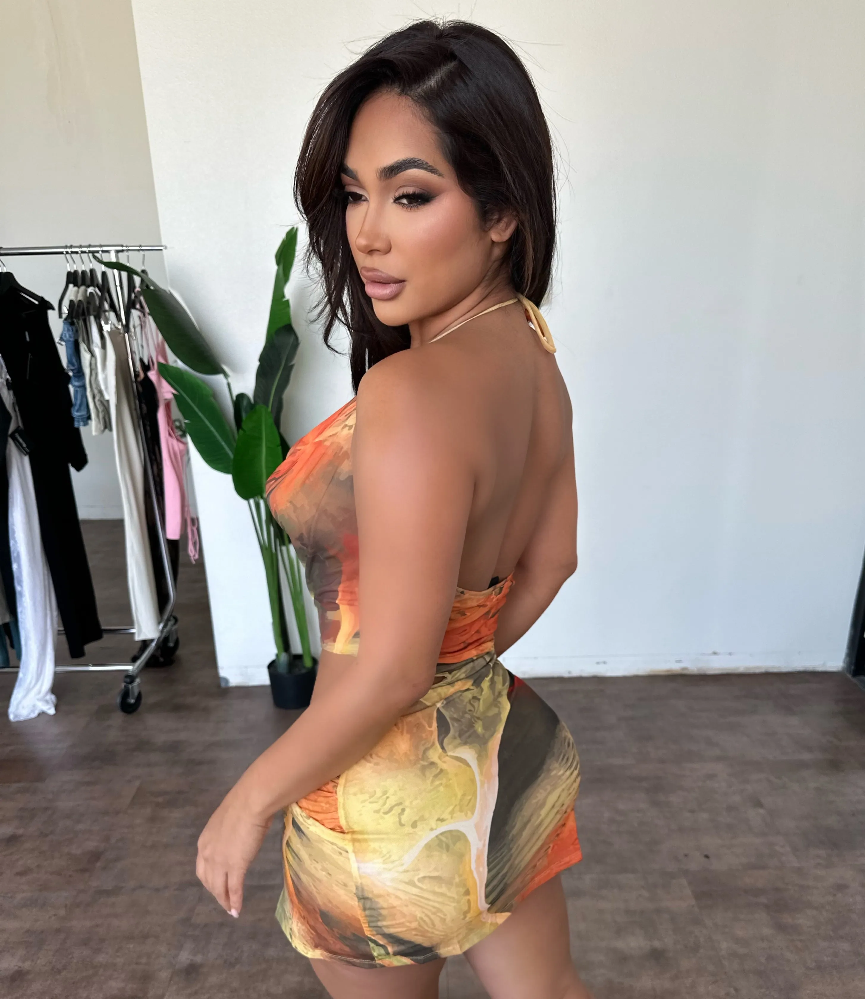 Rima Floral Mini Dress(Orange) sold by OOTDFash product image thumbnail 2