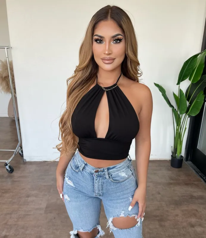 Lulu Halter Top(Black) sold by OOTDFash