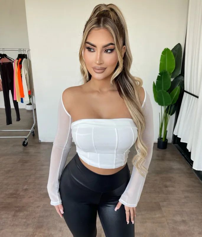 Ruby Cropped Top(White) sold by OOTDFash