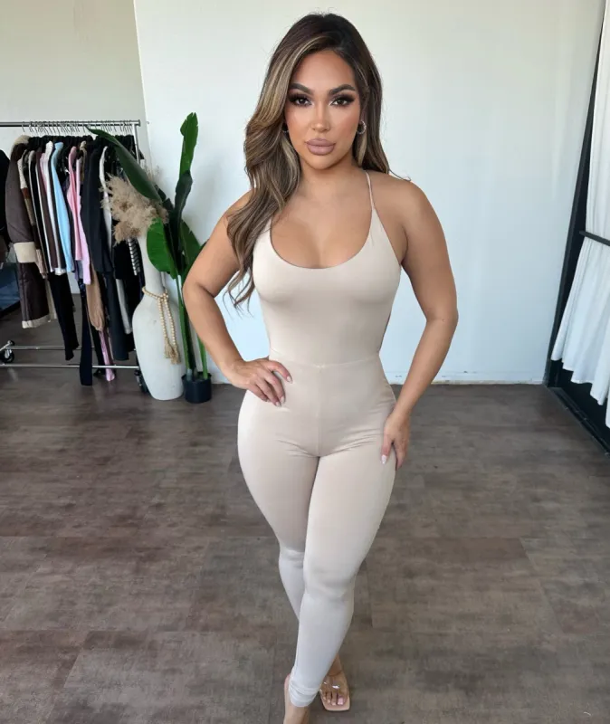 Jenny Jumpsuit (Nude) sold by OOTDFash