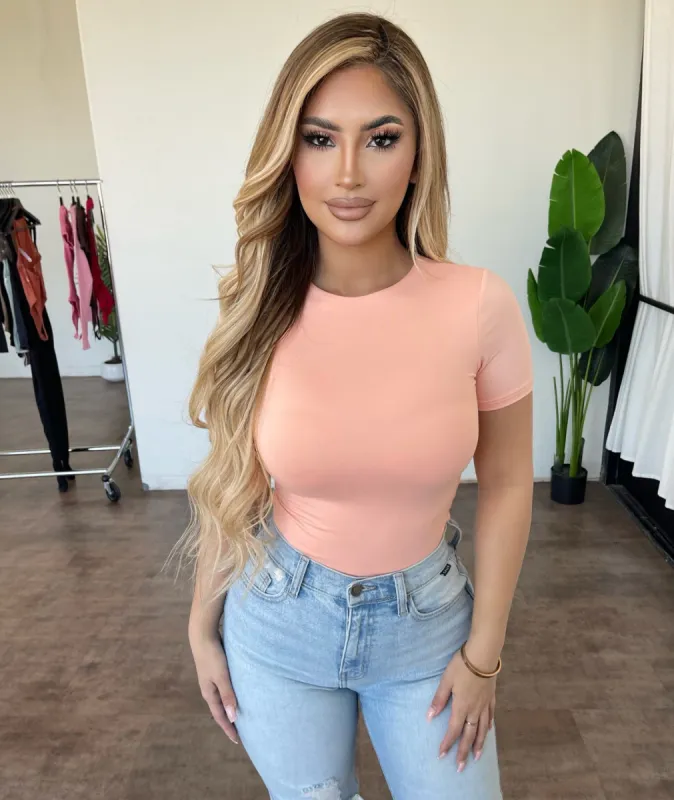 Kelly Short Sleeve Top(Peach) sold by OOTDFash