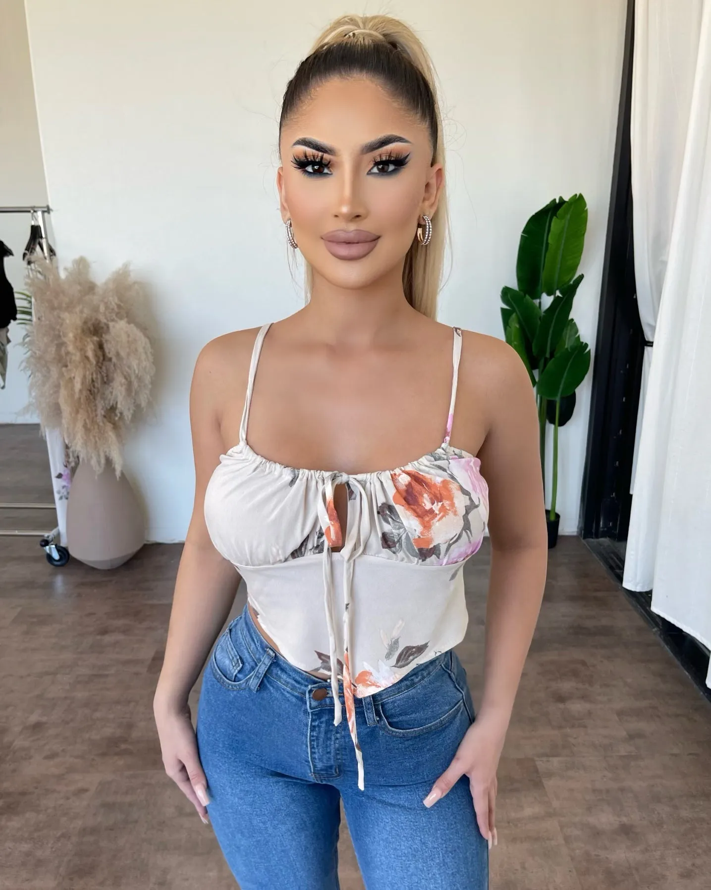 Ruthie Floral Print Top(Tan) sold by OOTDFash