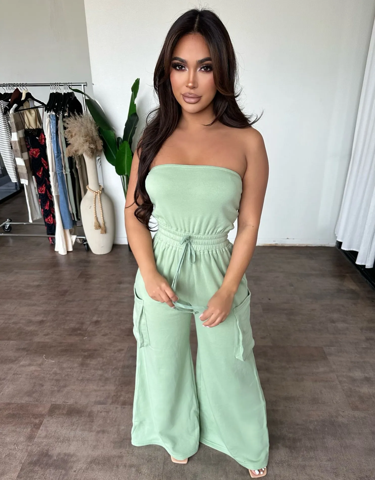 Coraline Jumpsuit (Sage) sold by OOTDFash