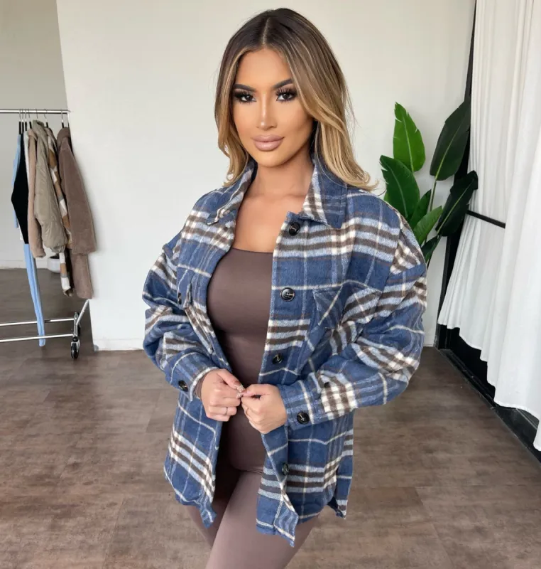 Lacey Flannel(Blue Combo) sold by OOTDFash