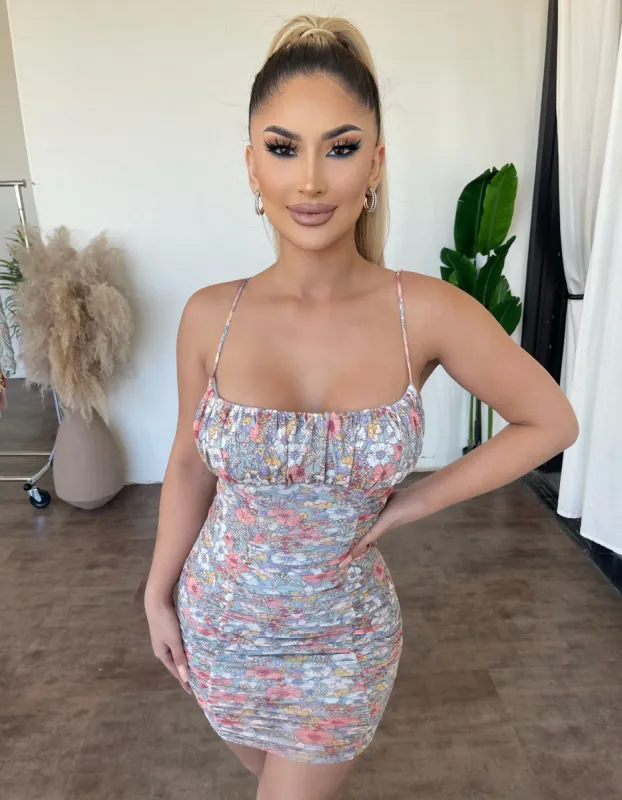 Bianca Floral Print Dress(Light Blue Multi) sold by OOTDFash