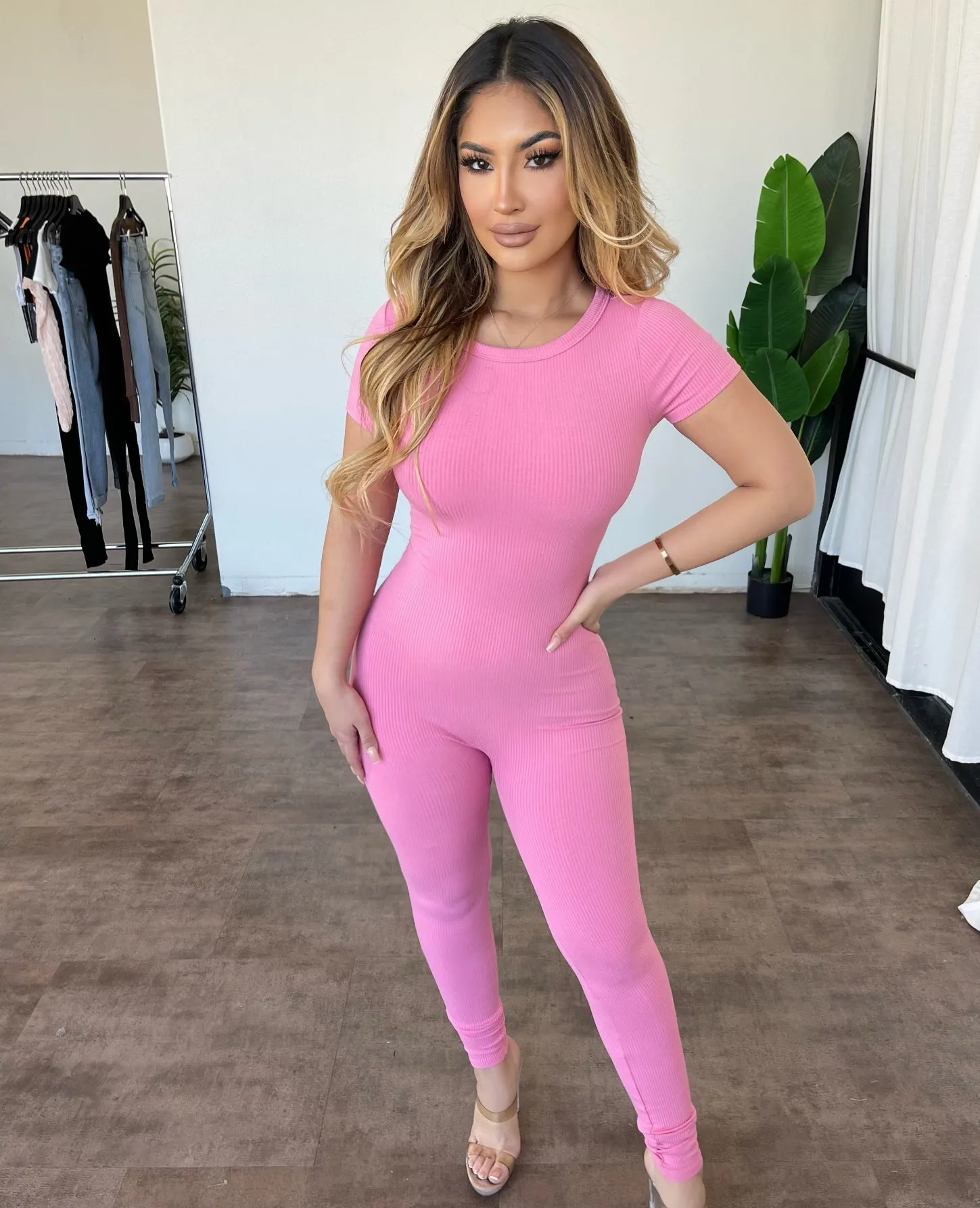 Randy Shortsleeve Jumpsuit(Pink) sold by OOTDFash